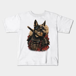 Samurai Pitbull Dog Warrior Kids T-Shirt